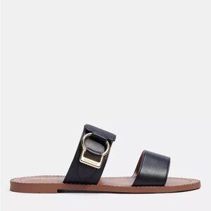 Coach Haylie Black Leather Sandals Sz 7.5